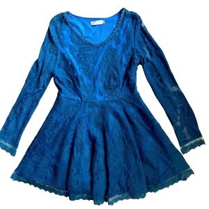 Lily J London Women's Blue A Line‎ Dress S M Wedding Party Cocktail Date Night